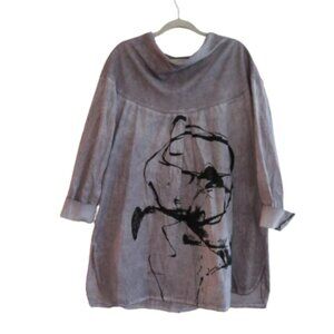 ⭐️NEW PRICE⭐️LUUKAA Art to Wear Lagenlook Tunic in Distressed Rose Size 18 NWT